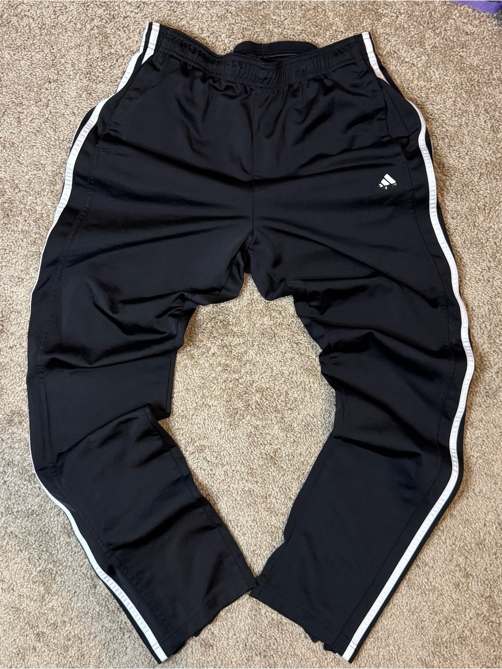 adidas Black Sweatpants with White Side Stripes